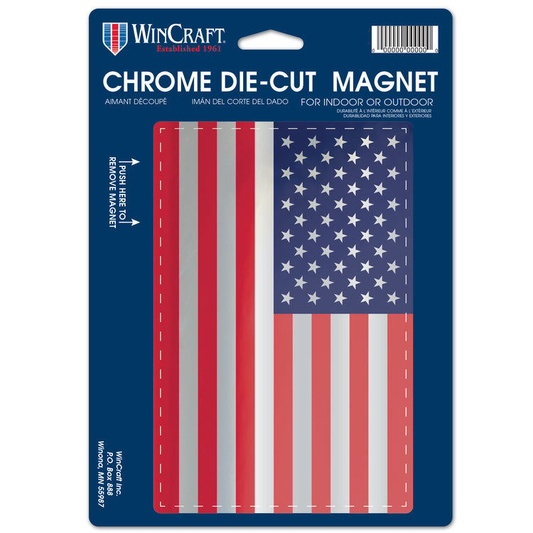Chrome US Flag Magnet - 4.5x6.75"