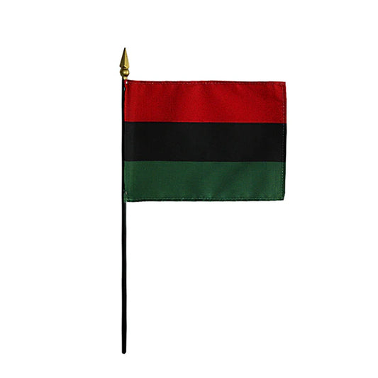 4"x6" Afro American Poly-Silk Handheld Stick Flag