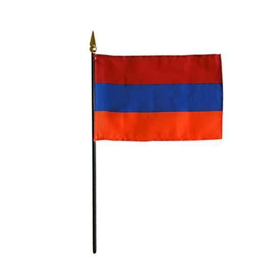 4"x6" Armenia Poly-Silk Handheld Stick Flag