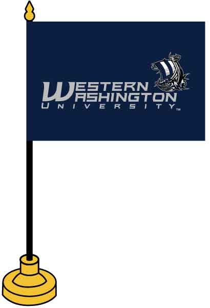 4"x6" Western Washington University Vikings Stick Flag Set