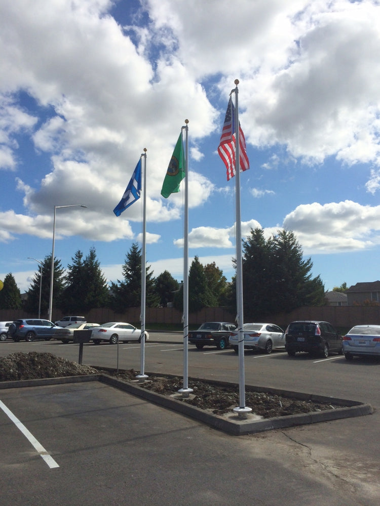 20' 1-Piece External Halyard Aluminum Flagpole - 22'x2"x3"x.125"