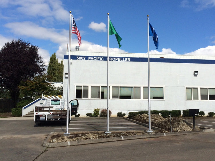 20' 1-Piece External Halyard Aluminum Flagpole - 22'x2"x3"x.125"