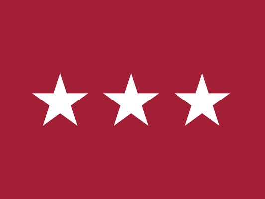 3x4 US Army 3 Star Lieutenant General Nylon Flag with Sleeve & Gold Fringe