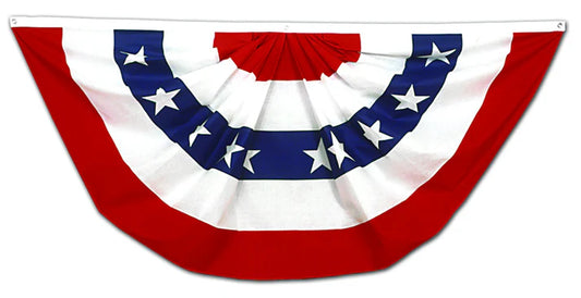 3x6 Nylon Pleated Fan with Stars & Stripes