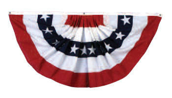 3x6 Nylon Pleated Fan with Stars & Stripes