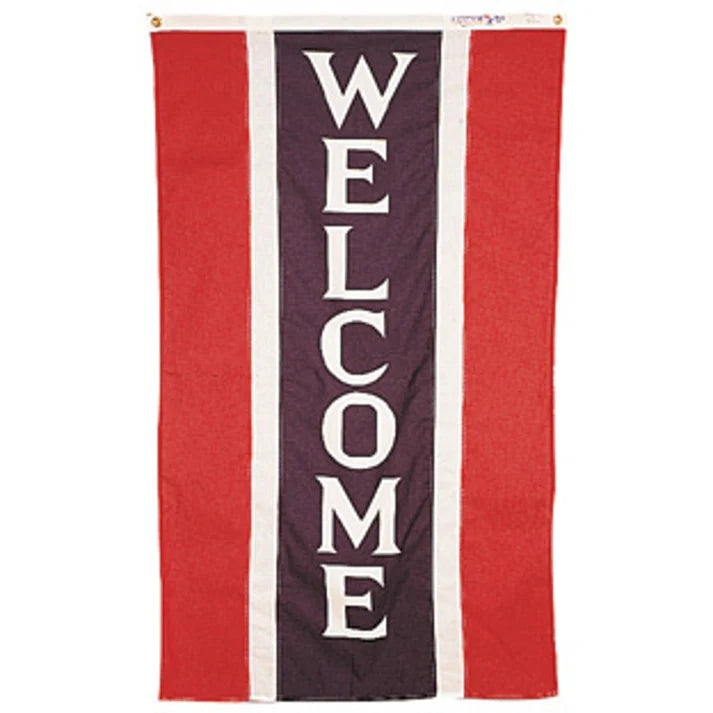 5x3 Welcome Vertical Message Nylon Flag