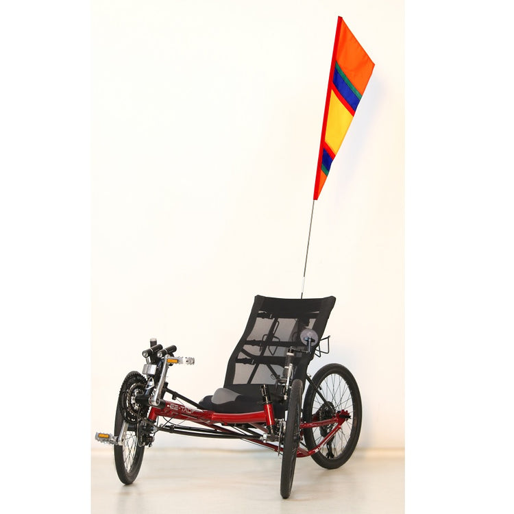 Fanion Bike Flag to include 6' 3-piece 6mm fiberglass bike pole; Polyester 9"x33" - Northwest Orange
