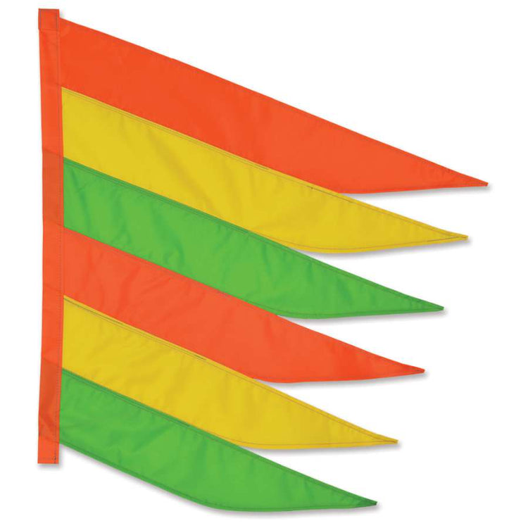 Safety Bike Flag to include 6' 3-piece 6mm fiberglass bike pole; Polyester 20"x21" - Neon Brights