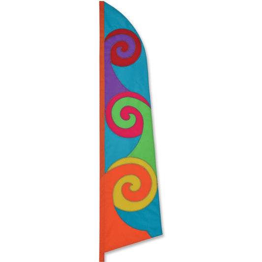 Pop Bike Flag to include 6' 3-piece 6mm fiberglass bike pole; Polyester 12"x51" - Aqua