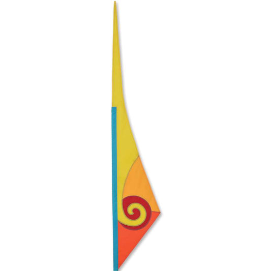 Spiral Bike Flag to include 6' 3-piece 6mm fiberglass bike pole; Polyester 9.5"x33" - Sunshine