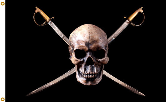 12"x18" Pirate Skull & Crossed Swords Outdoor Nylon Flag