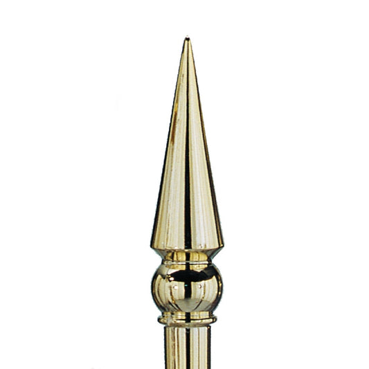 8" Gold Plated Metal Round Spear Ornament