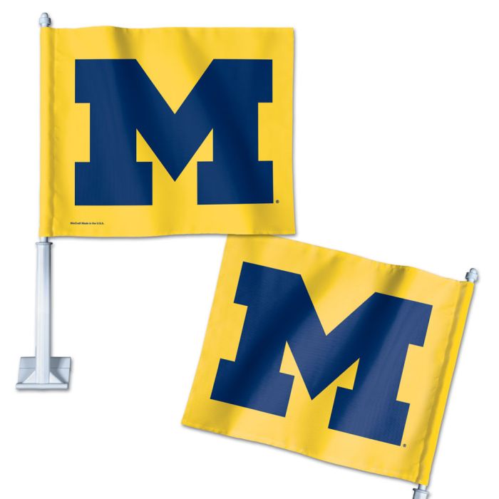 12"x12" University of Michigan Wolverines Double-Sided Car Flag