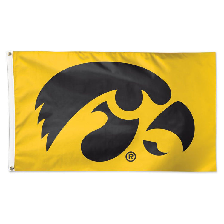 3x5 University of Iowa Hawkeyes with Yellow Background Flag; Polyester H&G