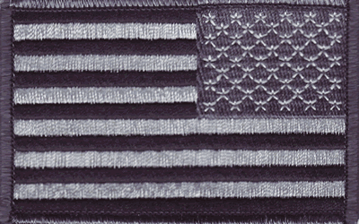 US Black & Grey Embroidered Flag Patch - Right Hand