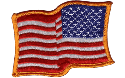 US Waving Embroidered Flag Patch - Right Hand