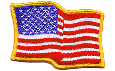 US Waving Embroidered Flag Patch - Left Hand