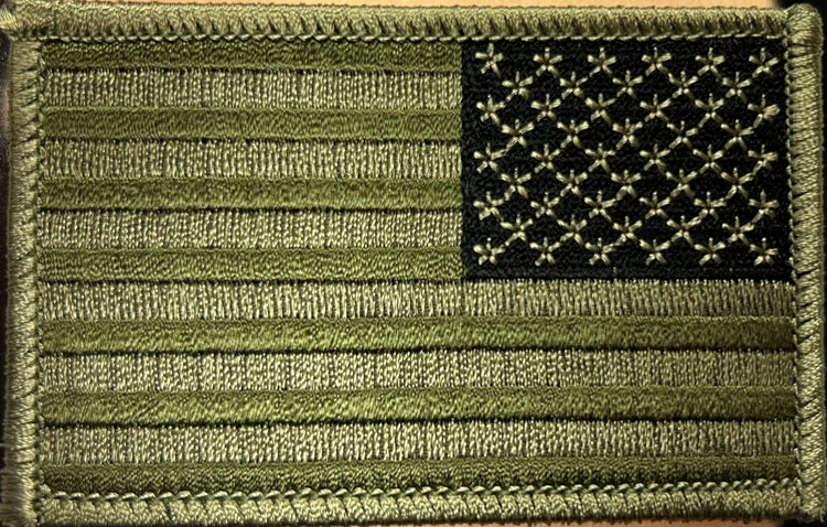 US Army Green Embroidered Flag Patch - Right Hand