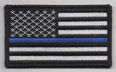 Thin Blue Line American Police Flag Patch
