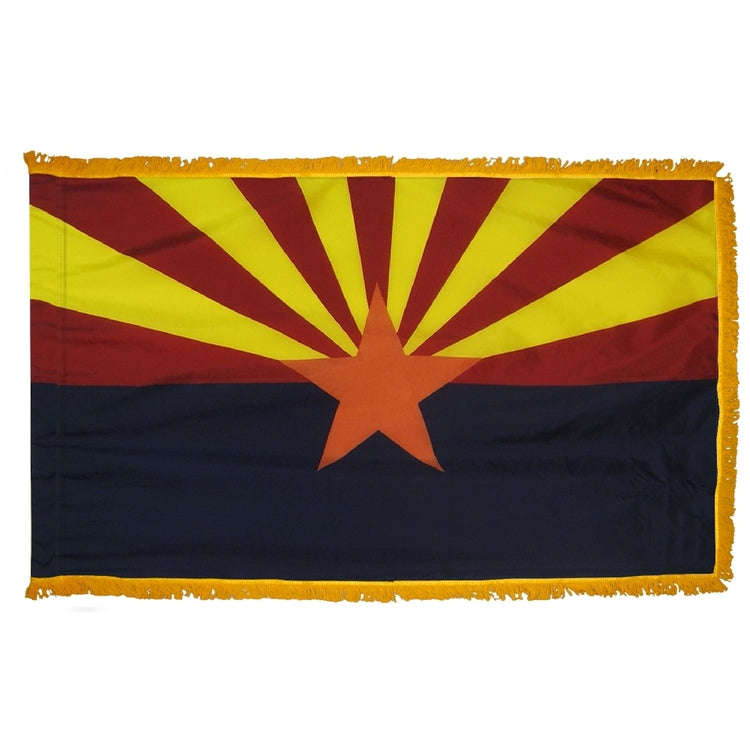 3x5 Arizona State Indoor Flag with Polehem Sleeve & Fringe