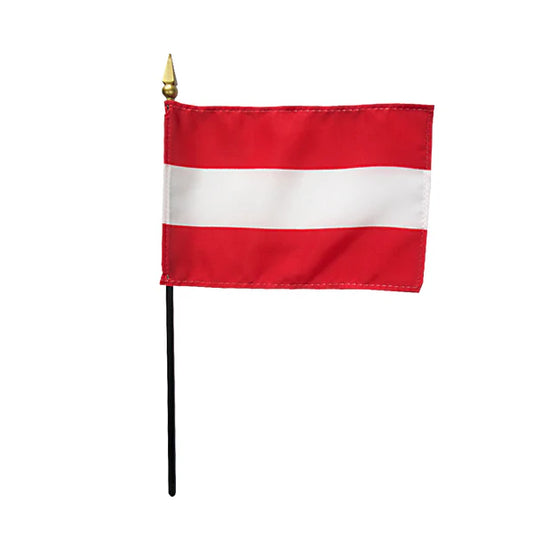 4"x6" Austria Poly-Silk Handheld Stick Flag