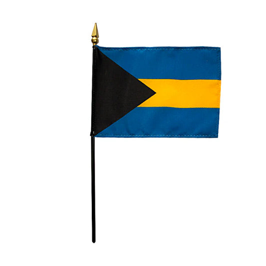 4"x6" Bahamas Poly-Silk Handheld Stick Flag