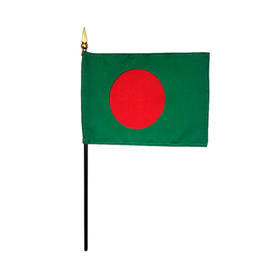 4"x6" Bangladesh Poly-Silk Handheld Stick Flag