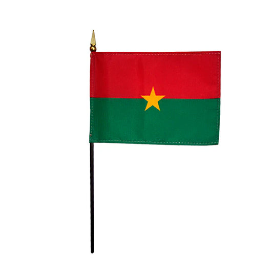4"x6" Burkina Faso Poly-Silk Handheld Stick Flag