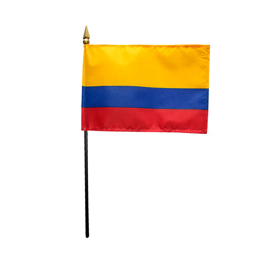 4"x6" Colombia Poly-Silk Handheld Stick Flag
