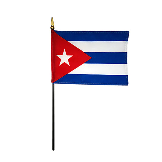 4"x6" Cuba Poly-Silk Handheld Stick Flag