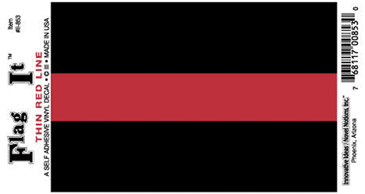 3-1/2"x5" Thin Red Line Vinyl Flag Decal