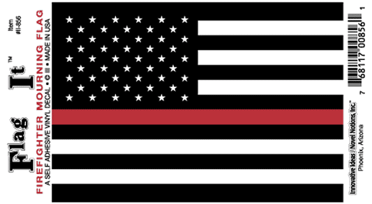3-1/2"x5" Thin Red Line American Flag Vinyl Flag Decal