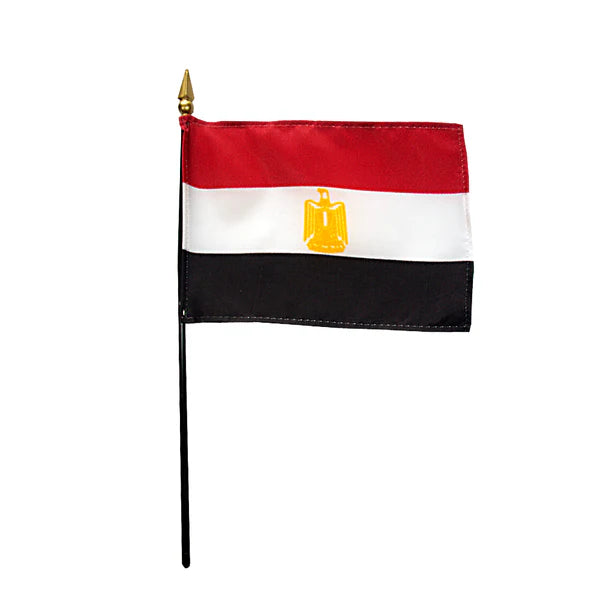 4"x6" Egypt Poly-Silk Handheld Stick Flag