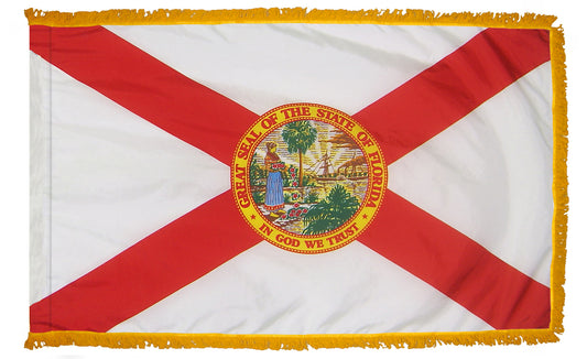 3x5 Florida State Indoor Flag with Polehem Sleeve & Fringe