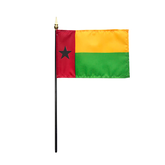 4"x6" Guinea Bissau Poly-Silk Handheld Stick Flag