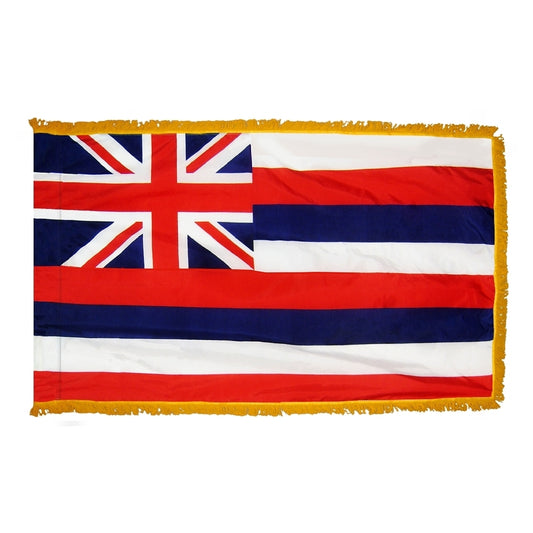 3x5 Hawaii State Indoor Flag with Polehem Sleeve & Fringe