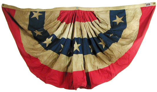 3x6 Heritage Series Antiqued Cotton Pleated Fan with Stars & Stripes