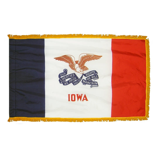 3x5 Iowa State Indoor Flag with Polehem Sleeve & Fringe