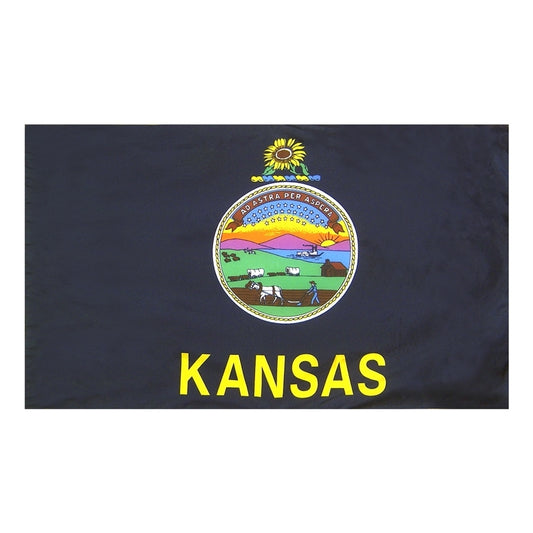 3x5 Kansas State Indoor Flag with Polehem Sleeve