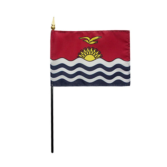 4"x6" Kiribati Poly-Silk Handheld Stick Flag