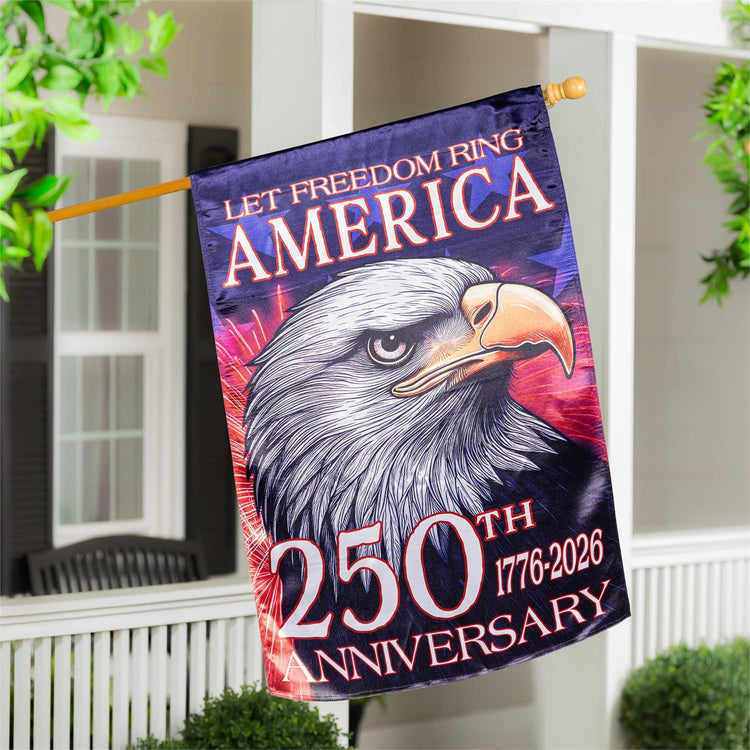 29"x43" 250th Anniversary Let Freedom Ring Eagle House Flag