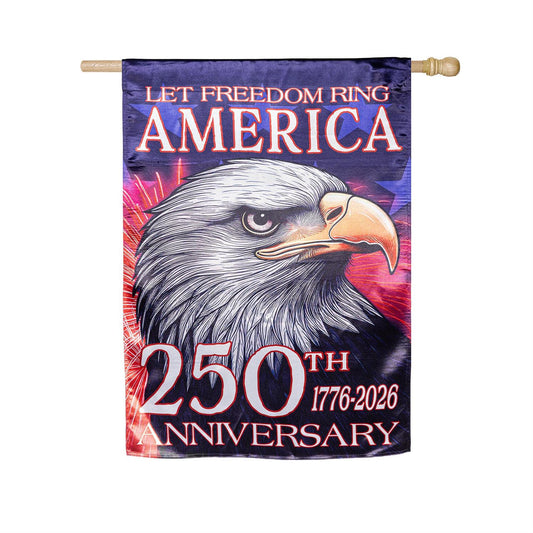 29"x43" 250th Anniversary Let Freedom Ring Eagle House Flag