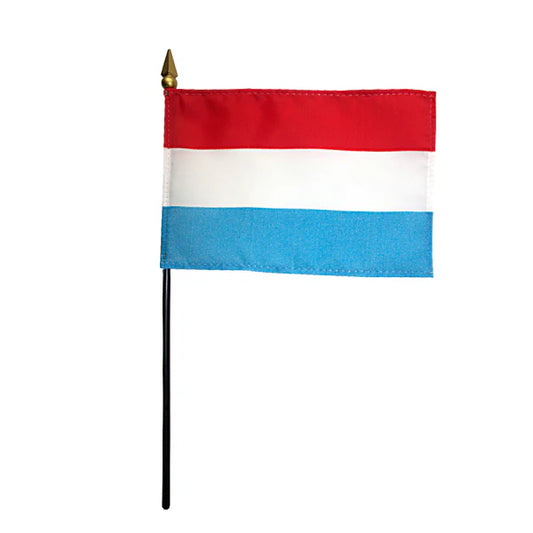 4"x6" Luxembourg Poly-Silk Handheld Stick Flag