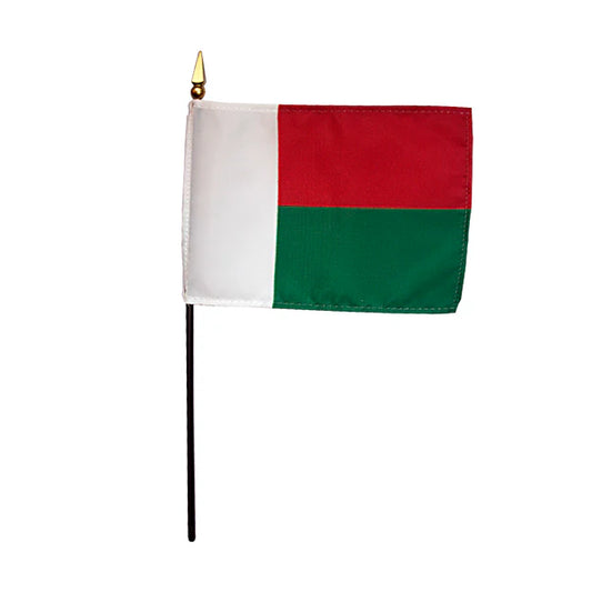 4"x6" Madagascar Poly-Silk Handheld Stick Flag