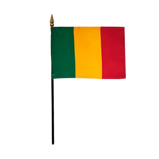 4"x6" Mali Poly-Silk Handheld Stick Flag