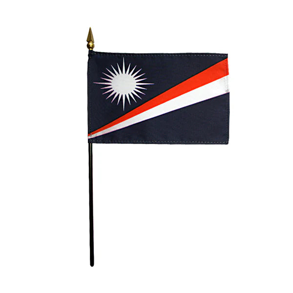 4"x6" Marshall islands Poly-Silk Handheld Stick Flag