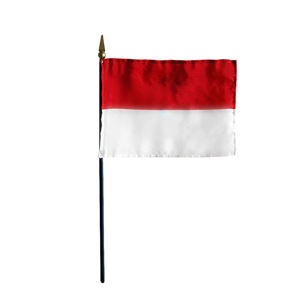 4"x6" Monaco Poly-Silk Handheld Stick Flag