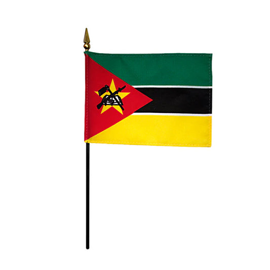 4"x6" Mozambique Poly-Silk Handheld Stick Flag