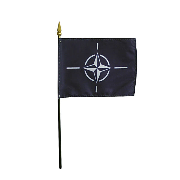 4"x6" NATO Poly-Silk Handheld Stick Flag