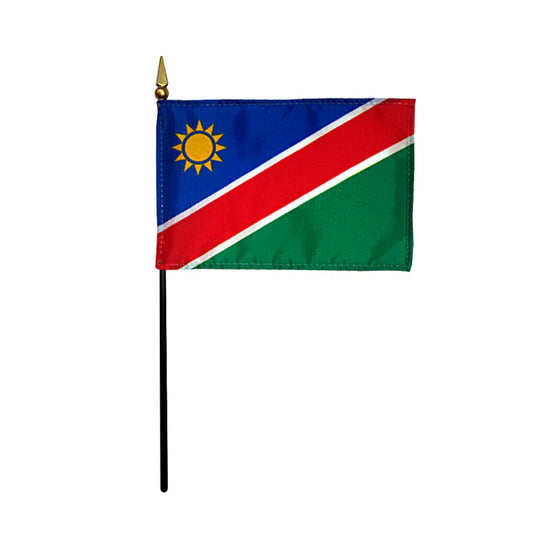 4"x6" Namibia Poly-Silk Handheld Stick Flag